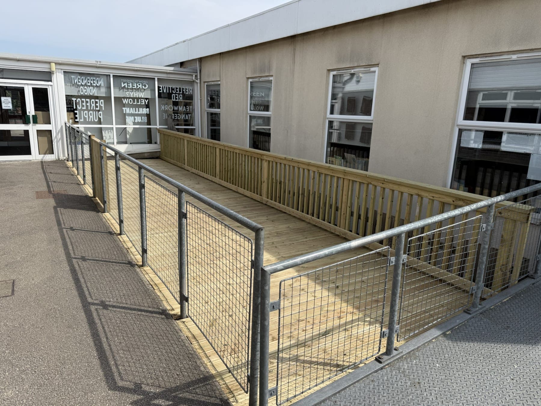 School Access Decking & Tarmac Path